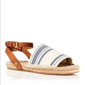 TORY BURCH AWNING BOHO ESPADRILLE SANDALS SZ 8
